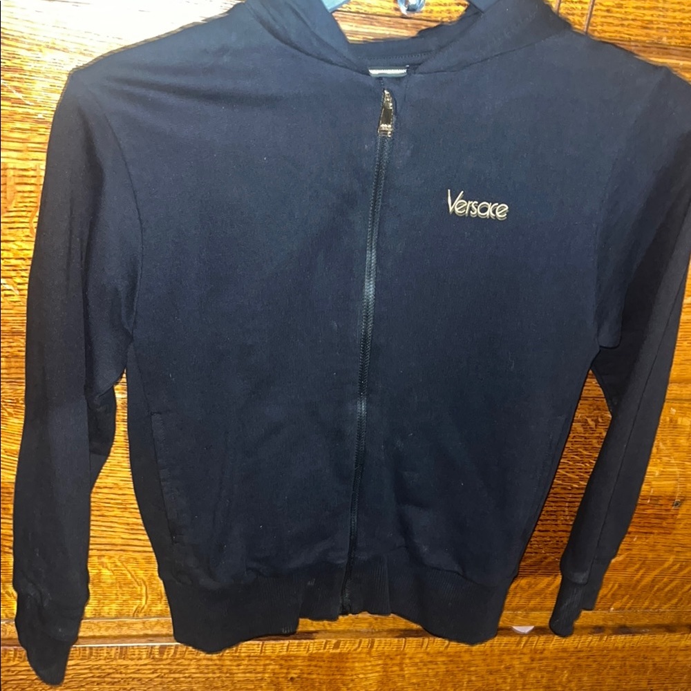 Versace Black Zip-Up Hoodie